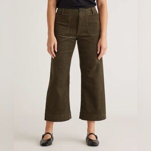 Quince: Organic Stretch Corduroy Cropped Wide Leg Pant (size 2)